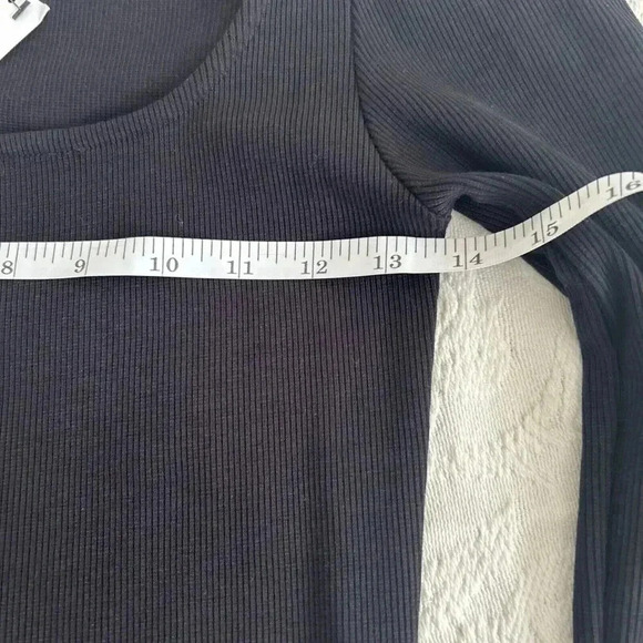 NWT TOPSHOP ASOS Black Cold Shoulder Mini Dress Bodycon Ribbed Size Small 4/6 - Picture 5 of 8